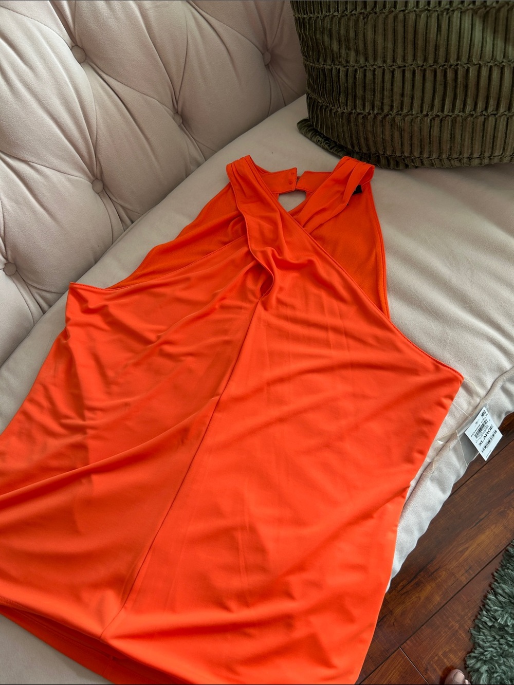 INC International Concepts Orange Sleeveless Twist-Back Top